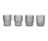 Ferm Living Ripple Små Glas 6 Cl 4-pack Smoked Grey - Snapsglas & Avecglas Munblåst Glas Rökgrå