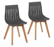 Fromm & Starck Stol - Set med 2 - Upp till 150 kg - Sittyta 50 x 47 cm - Grå