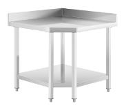 Royal Catering Rostfri arbetsbänk - 90 x 70 cm - Skyddskant - 300 kg