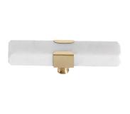 Nordal Knob/Hook, White Marble Rectangle, Brass