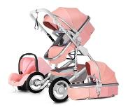 Slowmoose Barnvagn 3 i 1 lyx resvagn barnvagn korg baby bilstol och vagn