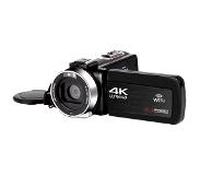 Slowmoose Videokamera-4k wifi 48mp inbyggd fyllningsljus pekskärm vlogging för digbute video digital kamera - AF1-objektiv / 128g SD-kort