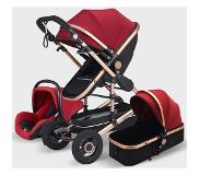 Slowmoose Barnvagn 3 i 1 lyx resvagn barnvagn korg baby bilstol och vagn