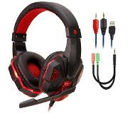 Slowmoose Professionellt ledt ljus-gamer-headset för dator - ps4-spelhörlurar - svartblått inget ljus