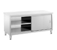 Royal Catering Rostfri arbetsbänk - 180 x 70 cm - 600 kg lastkapacitet