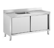 Royal Catering Diskbänksbord - 1 diskho - Royal Catering - Rostfritt stål - 500 x 400 x 240 mm