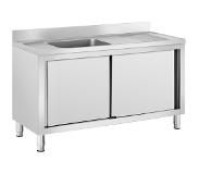 Royal Catering Diskbänksbord - 1 diskho - Royal Catering - Rostfritt stål - 500 x 400 x 240 mm