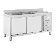 Royal Catering Diskbord - 2 diskhoar - Royal Catering - Rostfritt stål - 400 x 400 x 300 mm