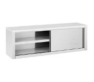 Royal Catering Rostfritt väggskåp med skjutdörr - 1500 x 400 x 500 mm - 75 kg lastkapacitet per fack - Royal Catering
