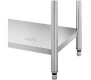 Royal Catering Rostfri arbetsbänk - 150 x 60 cm - Med skyddskant - Bärkraft 159 kg