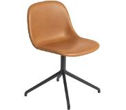 Muuto Fiber Kontorsstol Snurrunderrede Med Lädersits Refine 0250 Konjak/svart - Stolar Polypropylen Konjak - 23415-BLCK_COGN