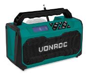 Vonroc Arbetsradio 20V – FM, Bluetooth & USB | Exkl. batteri och snabbladdare