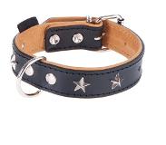 Heim Stars läderhalsband, svart/beige - Storlek 60: 45 - 55 cm halsomfång