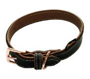 Heim Rosé fodrat halsband, svart/brunt Stl. 35 hund