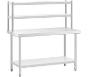 Royal Catering Bord i rostfritt stål med förlängningsbord - 150 x 60 cm - 300 kg - Royal Catering