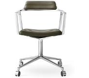 Vipp 452 Snurrstol M. Hjul Aluminium/ Bosco Grön