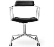Vipp 452 Snurrstol M. Hjul Aluminium/ Svart Läder