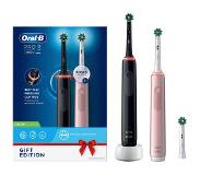 Oral-B eltandborste Pro 3 3900N Svart/Pink - 2 handles