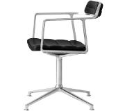 Vipp 452 Snurrstol Med Fötter Polerat Aluminium / Svart Läder - Kontorsstolar - 45204G01
