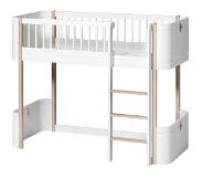 Oliver Furniture Wood Mini+ Låg Loft Säng Vit/ek - Barnsängar Björk Vit - 041447