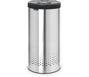 Brabantia Tvättkorg med mörkgrått plast lock 35 L Mattborstat Stål