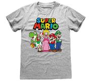 Heroes Official Nintendo Super Mario Vintage Group Short Sleeve T-shirt Grå M Man
