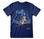 Heroes Official Star Wars New Hope Vintage Poster Short Sleeve T-shirt Blå M Man