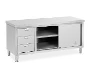 Royal Catering Rostfri arbetsbänk - 180 x 70 x 85 cm - Royal Catering - {{total_bearing_capacity_487_temp}} kg lastkapacitet - 3 lådor