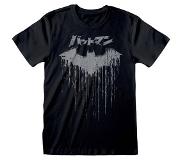 Heroes Official Dc Comics Batman Distressed Japanese Logo Short Sleeve T-shirt Svart M Man