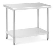 Royal Catering Rostfri arbetsbänk - 100 x 60 cm - 90 kg lastkapacitet
