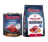 Rocco 24x800g Classic Nötkött & renkött Rocco våtfoder hund + 1kg torrfoder på köpet!