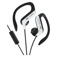 JVC HA-EBR25 - Hörlurar med mikrofon - öronknopp - montering över örat - kabelansluten - 3,5 mm kontakt - vit
