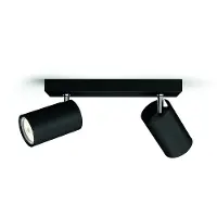 Philips myLiving Kosipo tak-/väggspotlight 2 x, Utanpåliggande spotlight, GU10, 2 lampor, LED, 220-240 V, Svart