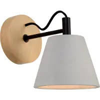 Lucide Vägglampa POSSIO grå vägglampa i trä 03213/01/41
