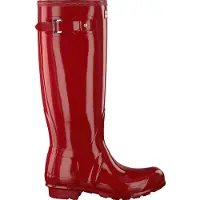 Hunter för kvinnor. WFT1000RGL Original Tall Gloss Wellington-stövlar i rött (42), Röd, Karta, Ingen, Casual, PVC
