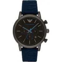 Giorgio Armani Emporio AR11023 Luigi Chronograph Black Rubber Mens Watch