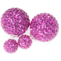 Silver Bar BB-örhängen Crystal 8/16 Fuchsia