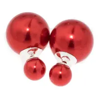 Silver Bar BB-örhängen Ball 8/16 Red Met