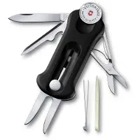 Victorinox Golf Svart Golfgaffel med Markör och Bollmarkör Reparationsverktyg Utrustad med ett Avtagbart Bollsportsverktyg med 10 Funktioner Verktyg, Verktyg, Markör, svart