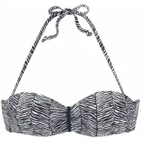 Venice beach Bikiniöverdel 'Sugar' svart / vit