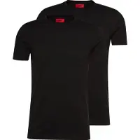 HUGO för män. 50325440 Förpackning med 2 svarta Round T-shirts (L), Casual, Bomull, Kort ärm, Hållbar