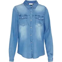 Vila Bista Denim Skjorta Med Långa ärmar