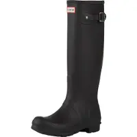 Hunter for woman. WFT1000RMA Original Tall black boots -Height: 38cm (36), Flat, Casual