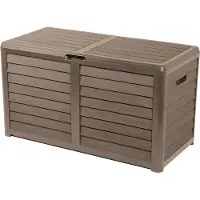 Eda Gartenbox BAYA 420 liter trälook brun utomhusbox med UV-skydd