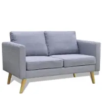 vidaXL Soffa 2-sits tyg ljusgrå