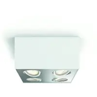 Philips Star spot 4W Vit aluminium, integrerad LED, fyrkantig, 3 spotlights, justerbar, ClickFIX, dimbar. Integrerad LED WGD