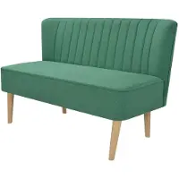 vidaXL Soffa - - 2 platser - Grön Tyg - Modern Design - Mjuk Komfort