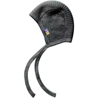 Joha Stickad Hjälmmössa - Babyull - Koksgrå - - 41 cm - Babyhjälm