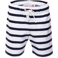 Petit Crabe Badshorts - Alex - Vit/Marinblårandig - - 2-3 år (92-98) - Badkläder