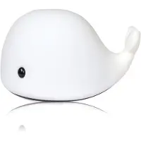 Filibabba Lampa - The Friendly Whale Christian - 14,5 cm - Vit - - One Size - Nattlampa
